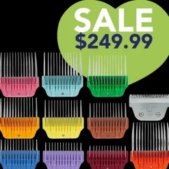 Wide Combs Colored Set of 10 (1/8″ through 1 1/2″) with 30W blade by PetStore.Direct