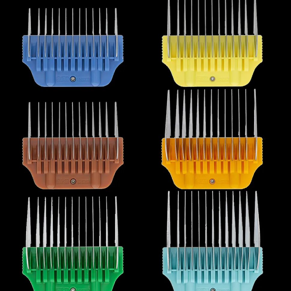 Wide Combs Colored Set of 6 (3/8" through 1") by PetStore.Direct