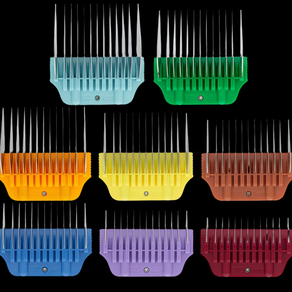 Wide Combs Colored Set of 8 (1/8" through 1") by PetStore.Direct