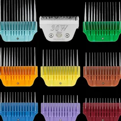Wide Combs Colored Set of 8 (1/8″ through 1″) with 30W blade by PetStore.Direct