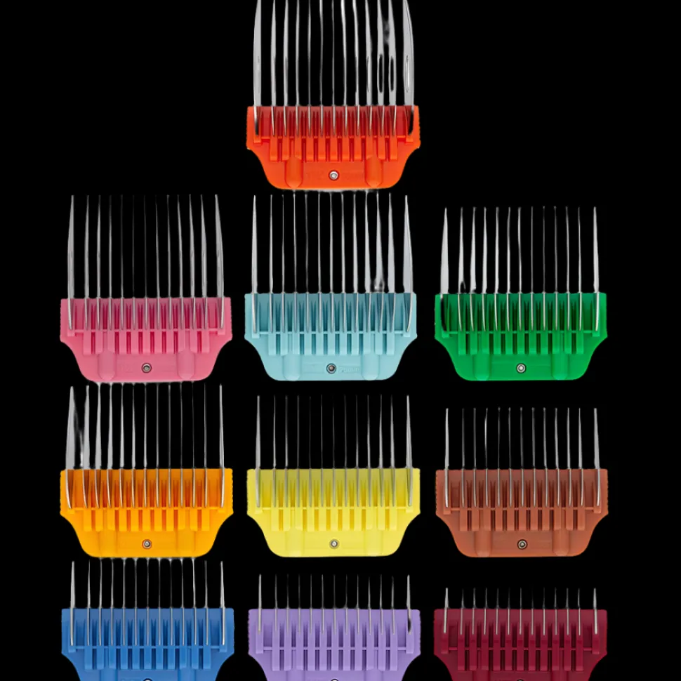 Wide Combs Colored Set of 10 (1/8" through 1 1/2") by PetStore.Direct