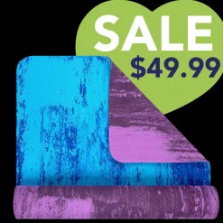 36"x24" Anti-Fatigue Reversible Dog Grooming Table Mat Monochromatic Blue/Purple by PawMat